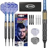 Target Darts Josh Rock Softdarts, 18G Brass Darts, | Pixel Spitzen, Player Edition Darts mit festen schwarzen Kunststoffspitzen, Profi Dartzubehör & Dart-Case