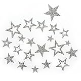 Oblique-Unique Sternen Sticker in Gold oder Silber - Glitzernde Funkelnde Sterne (Silber)