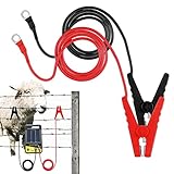 Moxeupon Sprungverbinder für Elektrozaun, Kabel für Elektrozaun, Draht für Weidezaun, Bleidraht für Elektrozaun, mit Krokodilklemme, Ladegerät für Anschlüsse