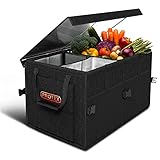 PROTEX Kofferraum Organizer - Faltbare Kofferraumtasche mit Deckel - XXL Kofferraumbox mit Wärmedämmung & Kühlfunktion - Praktisch & Wasserdicht Aufbewahrungsbox Auto - Einkaufen, Camping, Reisen