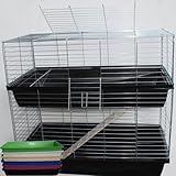 XXL 1m doppel Hasenkäfig Meerschweinchenkäfig schwarz