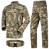 HANSTRONG GEAR H World Shopping Militärischer taktischer Herren-Jagd-Kampfanzug, BDU-Anzug, Hemd und Hose mit Gürtel
