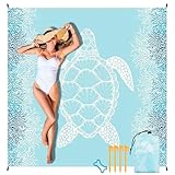 WEFHEF 200X200cm Stranddecke Sandfrei Strandmatte Picknickdecke Sandfeste Sanddecke Sandmatte Strandtuch Picknickmatte Sanddicht Beach Mat Picnic Blanket Camping Decke Strandzubehör XXL Extra groß