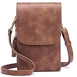 Roulens kleine Handy Umhängetasche Damen, Handytasche mit Geldbörse zum Umhängen, PU Leder Tasche damen für Frauen Designer, verstellbarer Riemen und Schlüsselanhänger