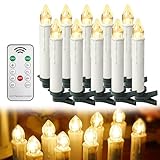 YRHome 10er LED Kerzen Weihnachtskerzen Kabellos Warmweiß mit Timer Fernbedienung & Clips Christbaumkerzen Weihnachtsbaumkerzen für Weihnachtsbaum Weihnachtsdeko Party Hochzeitsdeko Feiertag Dimmbar
