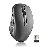 Maus - Ergonomisch und wiederaufladbar, mit Lasertechnologie, 2 USB-Anschlüsse, Lange Akkulaufzeit, modernes Design