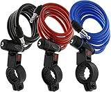 Burg-Wächter Fahrradschloss mit Schlüssel, Spiralschloss mit Halterung, Diebstahlsicherung, Seilschloss Kabelschloss Stahlseilschloss, 100 cm lang, Ø 8 mm, farbig sortiert (zufällige Farbwahl)