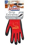 Spontex Grip Extreme Arbeitshandschuhe mit Nitrilbeschäumung, nach EN 388, leicht, flexibel, Farbe nicht frei wählbar, Größe L, 1 Paar