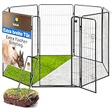 SUN-M Welpenauslauf 68x100cm hoch - 8 Teilig - inkl. Erdankern - Sicher, flexibel erweiterbar, werkzeugfreie Montage - ideal für Hund drinnen und draußen - Welpenzaun, Welpenlaufstall