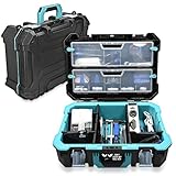 Navaris Techniker Werkzeugkoffer 20 1/2' leer - 52,5x38,9x19cm - mit 2 Stahlschließen Fächer 2 Organizer Boxen - Koffer ohne Werkzeug - mit Design