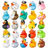 Halinuia 25 Stück Gummi Badeenten Bunt Gummiente Schwimmer und Bade Enten Rubber Duck Kinder Badewannenspielzeug Niedlich Gummi Ente für Kinder Babydusche Kindergeburtstagpartys Strand und im Pool