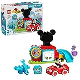 LEGO DUPLO - Disney Mickys Clubhaus und Auto - Lernspielzeug für Vorschulkinder - Bauset mit 2 Minifiguren, inkl. Micky Maus und Computer Toodles - Geschenkidee für Jungen & Mädchen ab 2 Jahren 10454