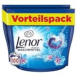 Lenor Waschmittel Pods, 100 Waschladungen, Aprilfrisch, Vollwaschmittel, Langanhaltende Frische & Geruchsentfernung Bei Kaltwäsche