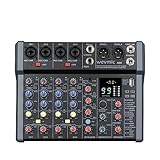 Weymic A-Series Professioneller Mixer für die Aufnahme von DJ-Bühne, Karaoke-Musik-Anwendung mit 99 DSP-Effekt, USB-Laufwerk für Computeraufnahmeeingang, XLR-Mikrofonanschluss, 48 V Leistung für