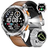 SUNKTA DM1 GPS Smartwatch Herren, 1.43'' Amoled Display, LED Taschenlampe/Kompass/Herzfrequenz, 30+Tage Akku, 5ATM Wasserdicht Smartwatch Schwimmen, 170+ Sportmodi Sportuhren Kompatibel iOS Android