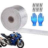Klebeband zum Wickeln von Auspuffrohren | 10 Meter Wärmeschutzfolie - Thermische Isolierfolie | Für Motorräder Autos Kraftfahrzeuge LKW Schalldämpfer Turbinen Rohre