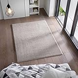 Taracarpet Kurzflor Flachgewebe Teppich für Wohnzimmer, Kinderzimmer und Schlafzimmer Einfarbig Uni Grau Silber 80x150 cm