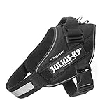 IDC Powergeschirr, L, Schwarz - Reflektierendes Hundegeschirr mit Logo-Feld, verstellbar, atmungsaktiv, Bewegungsfreiheit, Oeko-TEX Zertifiziert, für kleine, mittlere & große Hunde