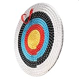 AUVIM Zielscheibe Bogenschießen Handgefertigtes Strohbogenziel für Recurvebogen Compoundbogen oder Langbogen 20Zoll Traditionelles Bogenpfeilziel für Kinder Jugend Erwachsene (White Black 1 Layers)