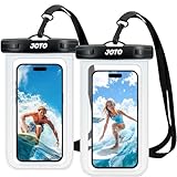 JOTO 2 Stück wasserdichte Handyhülle IPX8 Unterwasser Wasserfest Handytasche für iPhone 16 15 14 13 12 11 Pro Max Plus Galaxy S24 S23 A15 Xiaomi bis 7 Zoll Phone Case –Klar