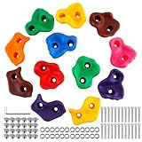 Yanghad Klettergriffe für Kinder, 12 Stück Klettersteine Kinder Outdoor, Boulder Griffe, Klettergriffe für Kinder Kletterwand Griffe mit Befestigungsschrauben für Spielturm und Kletterwand
