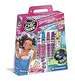 Clementoni 18689 Crazy Chic – Fluoreszierende Nägel, Kreativspielzeug für eindrucksvolle Nailart, mit leuchtenden Nagellacken, farbenfrohes Maniküre-Set für Kinder ab 6 Jahren