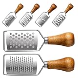 GARVALON 6 Stück Teiliges Edelstahl Reibe Rutschfestem Griff Vielseitiger Zester und Gemüseschneider für Ingwer Käse Schokolade und Gemüse Kompakt Leicht zu Reinigen für Unterwegs