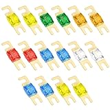 16 Stück Kfz Sicherungen Set, Flachsicherungen 32V 20/30/40/50/60/80/100/120Ampere, Standard Midi Sicherung, Hochstromsicherung für Auto PKW LKW Baufahrzeuge