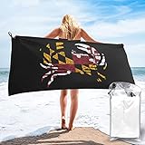 Strandtücher Maryland Chesapeake Bay Blaue Krabben, Weiß Duschtuch Saugfähig Großes Strandtuch Perfekt Sandfest Handtuch Für Reise Schwimmen Wandern 80x130cm