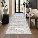 Homcomodar Vintage Läufer Teppich für Flur 80x200cm Waschbare Distressed Kitchen Läufer Teppiche mit Gummirücken Boden Teppich Läufer für Flur Wohnzimmer