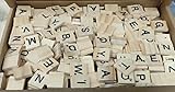 252 Stück Holzbuchstaben, A-Z Scrabble Buchstaben Holz, Klein Holzbuchstaben zum Basteln, Zahlen Holz für Brettspiele, Lernen, Rechtschreibung, Geschenk