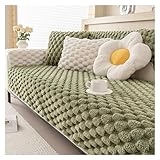 Waschbarer, lustiger, flauschiger Plüsch-Sofabezug, haustierfreundlicher Schonbezug für 1/2/3/4-Kissen, Schutz für Hunde, Grün, 70 x 210 cm (1 Stück)