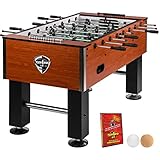 TUNIRO Tischkicker Basic/Pro, vormontiert, BTFV Zertifiziert, 4 Dekorvarianten, schadstoffgeprüft, inkl. DVD + Bälle, Kicker-Tisch Tischfussball