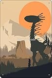Horizon Zero Dawn – Minimalistischer Reisestil – Videospiel-Kunstposter 20,3 x 30,5 cm lustiges Metall-Blechschild Spielzimmer Männerhöhle Wanddekoration
