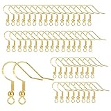 saizone Ohrring Haken, 50 Stück Gold, 925 Silber, Hypoallergen, DIY Schmuckherstellung