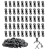 Diffaxy 50 Stück Lichterketten halterung outdoor für Außenleuchten, wiederverwendbare schwarze Dachrinnenhaken für Lichterketten, Eiszapfenketten, Lichterketten, Dachschmuck und Weihnachtsbaumschmuck