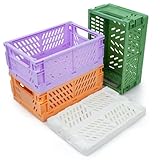 iHomara 4X Faltbarer Aufbewahrungskorb, Stabiler Klappkorb (25 * 16 * 10cm), Multifunktionaler Aufbewahrungsbox Organisation für Schrank, Bücherregal, Badezimmer, Schlafzimmer, Küche