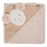 Fehn Kapuzenbadetuch Maus – Bade-Poncho aus Frottee mit Kapuze und Maus Motiv – saugstark & kuschelweich – für Babys und Kleinkinder ab 0+ Monaten