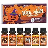 SoulOrigin Halloween ätherische Öle Set, Duft Öl Set für Öl Diffusoren, Duft Stein und Seife machen Dufte 6x10ml - Karamell Äpfel, Kürbis Kuchen, Süßigkeiten Mais, Halloween Kekse, Popcorn Kugeln