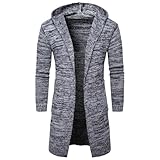 MEIMIYI Strickjacke Herren Temperament Trend Casual Sweater Jacke Herren Slim Fit Komfortabel Warm Gestrickte Jacke Herren Mode Weich Atmungsaktiv Knit Sweater Herren C-Grey XL