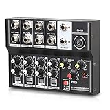 JODAIS 8-Kanal-Multifunktions-USB-Audio-Mixer, tragbarer Sound-Mixer, professioneller Heimgebrauch, Dual-Mikrofon-Eingänge, Sound-Mixer für Musikaufnahmen zu Hause, Webcast, Gesang, kleine Partys