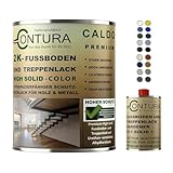 Contura 2K Fussbodenlack Treppenlack Farbe Buntlack Seidenmatt Dielenlack Parkettlack (7001 Silbergrau, 2,75Liter (2,75L+250ml Härter))
