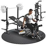 ArtSport Multifunktion Hantelbank ProfiGym1000 klappbar & 4-fach verstellbar - mit Langhantelablage, Beincurler & Butterfly - Trainingsbank Schrägbank Flachbank