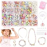 JOPHEK Perlen zum Auffädeln Kinder Schmuck Schnurset, DIY Freundschaftsarmbänder Halsketten Kunsthandwerks-Set für Mädchen Kinder, Schmuck Basteln Mädchen Geschenke für Mädchen 3-15 Jahre (24-Zellen)