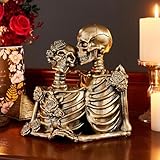 XGZY Moderne Skelett-Paar-Skulptur - Deko für Badezimmer, Bücherregal, Wohnzimmer, Büro, Home Decor & Hochzeitsdekoration, Geschenk für Paare (Gothic-Stil, Halloween)