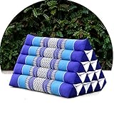 TEmkIn Bett-Rückenlehnenkissen, Wurfkissen, natürliche Kapok-Füllung, Dreieckskissen, Kopfstütze, Thai-Kissen zum Fernsehen und Lesen, 17 Farben (Farbe: D, Größe: 56 x 40 x 40 cm)