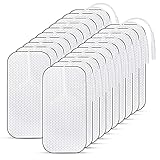 Tens Elektroden Pads, 20 Stück Selbstklebende Elektroden Tens Gerät, 40 x 80 mm Tens Elektroden Wiederverwendbar mit 2 mm Steckanschluss, Kompatibel mit TENS-Geräte und EMS-Trainer