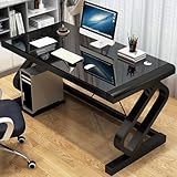 Computertisch aus gehärtetem Glas, robustes und modernes Design für Arbeitszimmer, Heimbüro und Gaming, persönlicher Arbeitsplatz