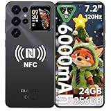 OUKITEL C68 Plus Handy Ohne Vertrag - 24GB+256GB 6000mAh Akku Smartphone Ohne Vertrag 64MP+8MP 7,2 Zoll 120Hz Display mit 1,81' Rückbildschirm Android 15 Simlockfreie Handys Dual SIM NFC/Face ID/BT5.0