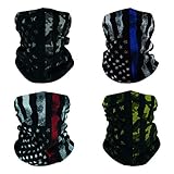 SMEHCF 4 Multifunktionstuch Gesichtsmaske Motorradmaske Sportmaske Sturmmaske Maske Halsmanschette Schal Bandana für Damen Herren Schwarz Weiß Camo Tarnung Camouflage US USA Amerikanische Star Flagge